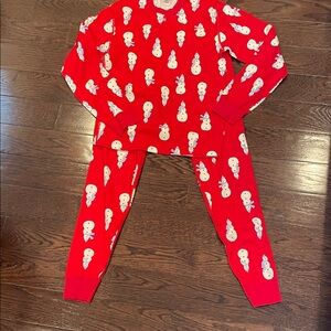 Hanna Anderson  Snowman Pajama Set size small